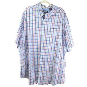Chaps Ralph Lauren Men's Blue‎ Check Button Down Polo Shirt 3XB